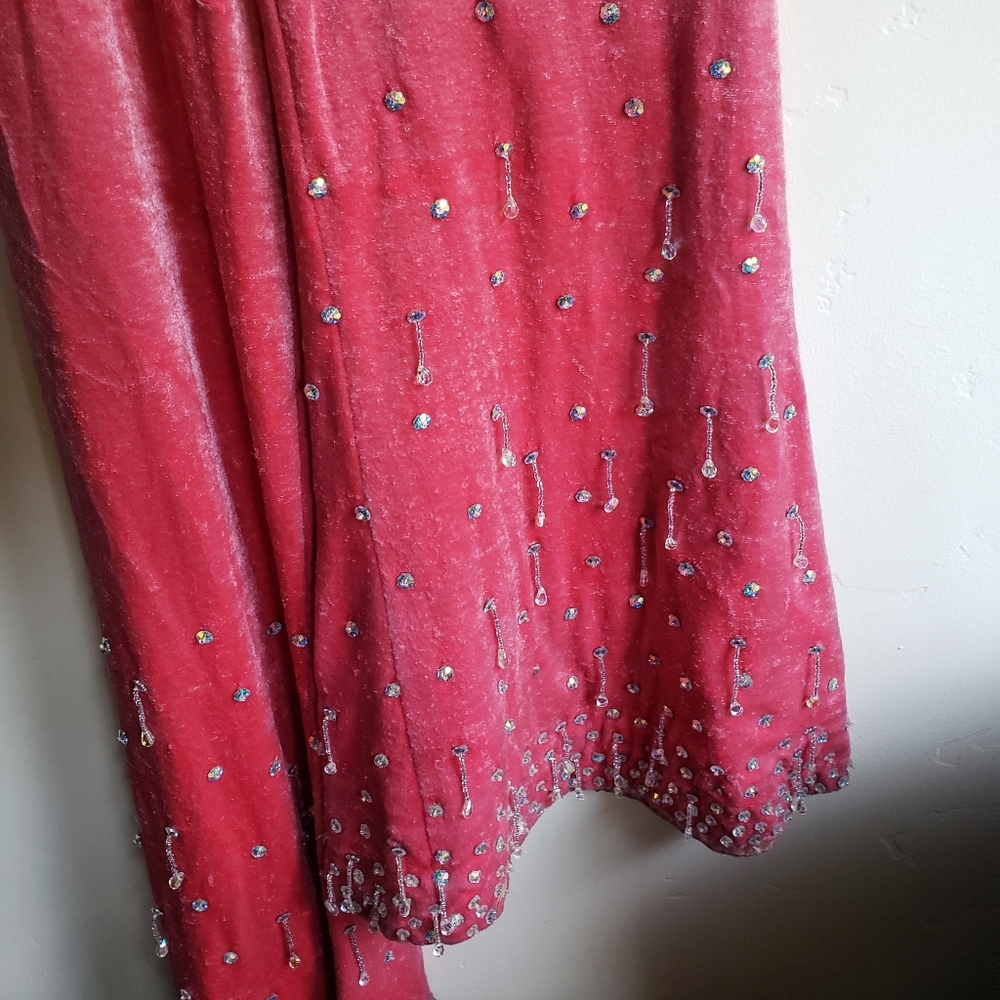 Vintage Velvet Gogo Bejeweled Bellbottom Jumpsuit - Picture 7 of 13